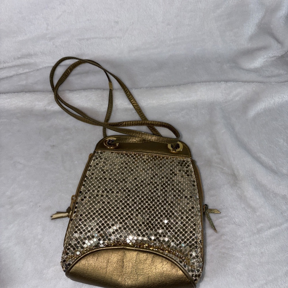 Another Y&S Original gold Metal Mesh sequin purse Vintage 80s Disco Festival EUC
